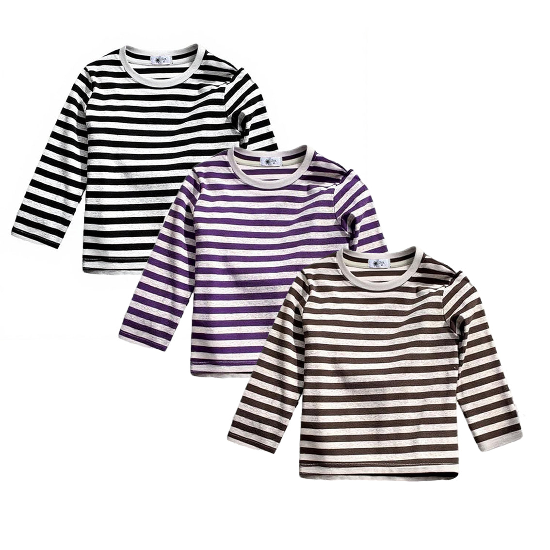 HuaAngel Boys Girls Cotton Long Sleeve Crew Neck T-Shirt 4 Packs Sizes 2-8