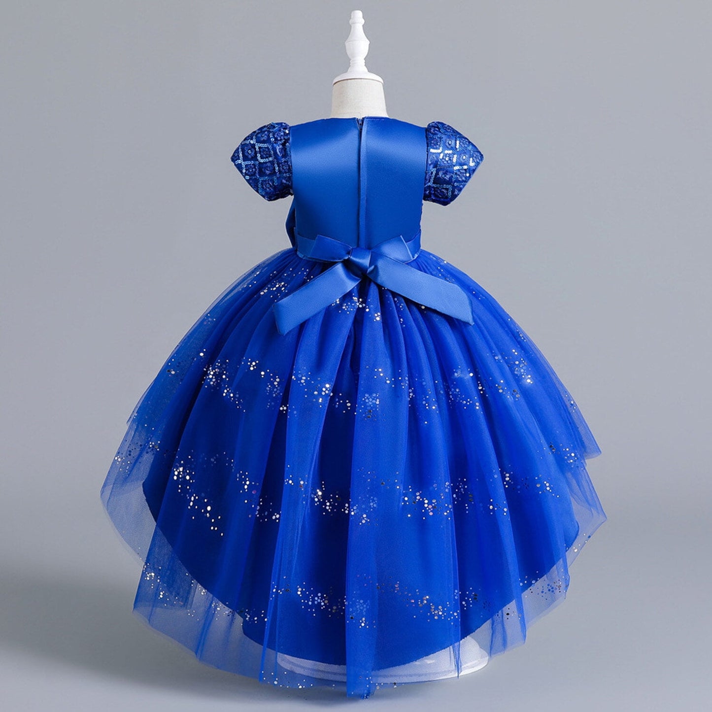 Phenas Flower Girl Lace Bridesmaid Dress High-Low Kids Wedding Party Birthday Sequin Tulle Dresses