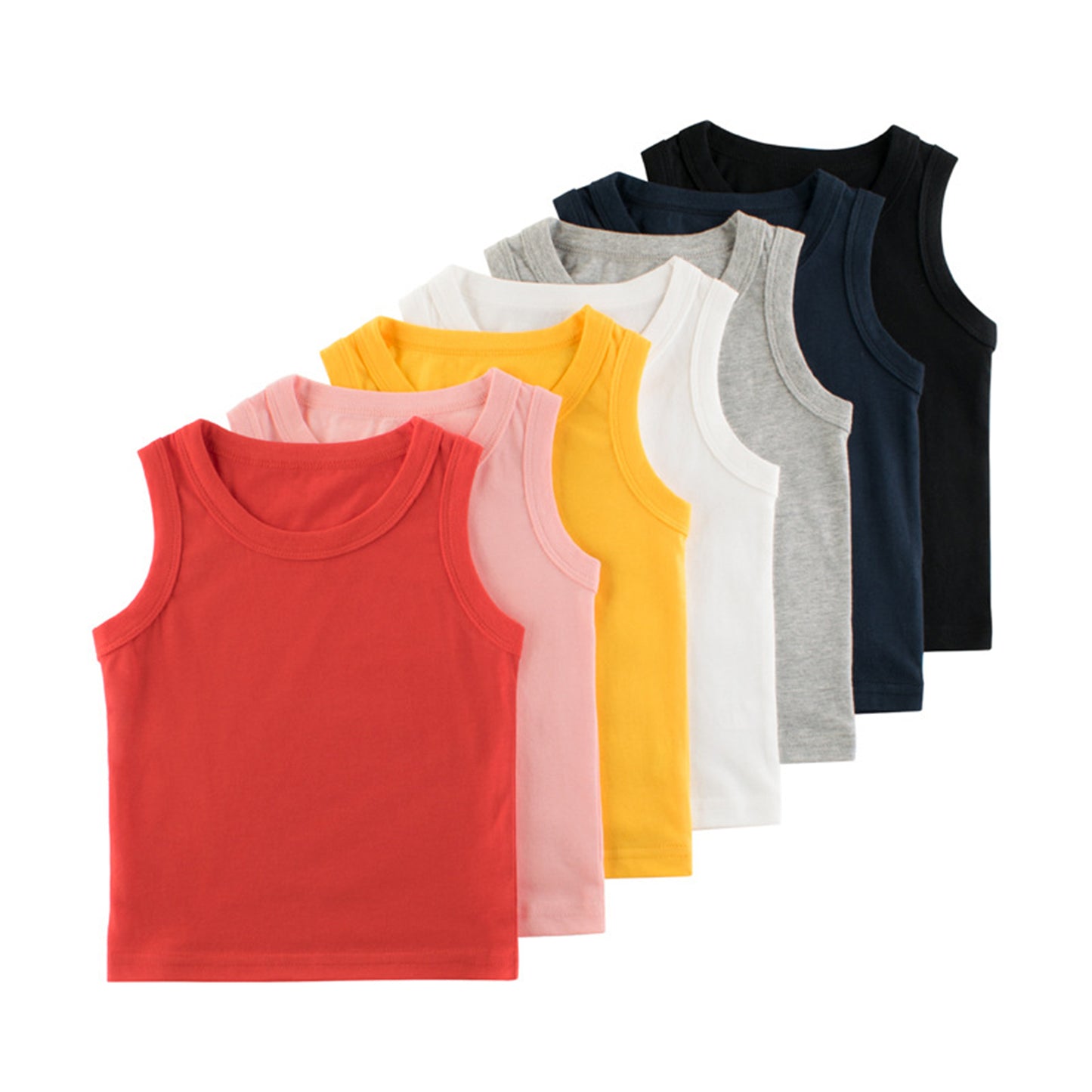 Phenas 7-Pack Toddler Boys Cotton Sleeveless Tank Tops,2-7T