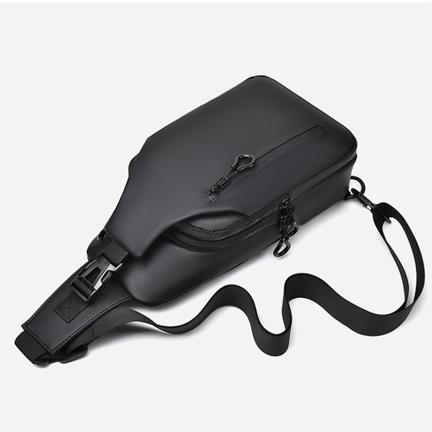 Phenas Mens Sling Bag, Waterproof Sling Bag with USB Charging Port Casual Daypack Chest Crossbody Bag