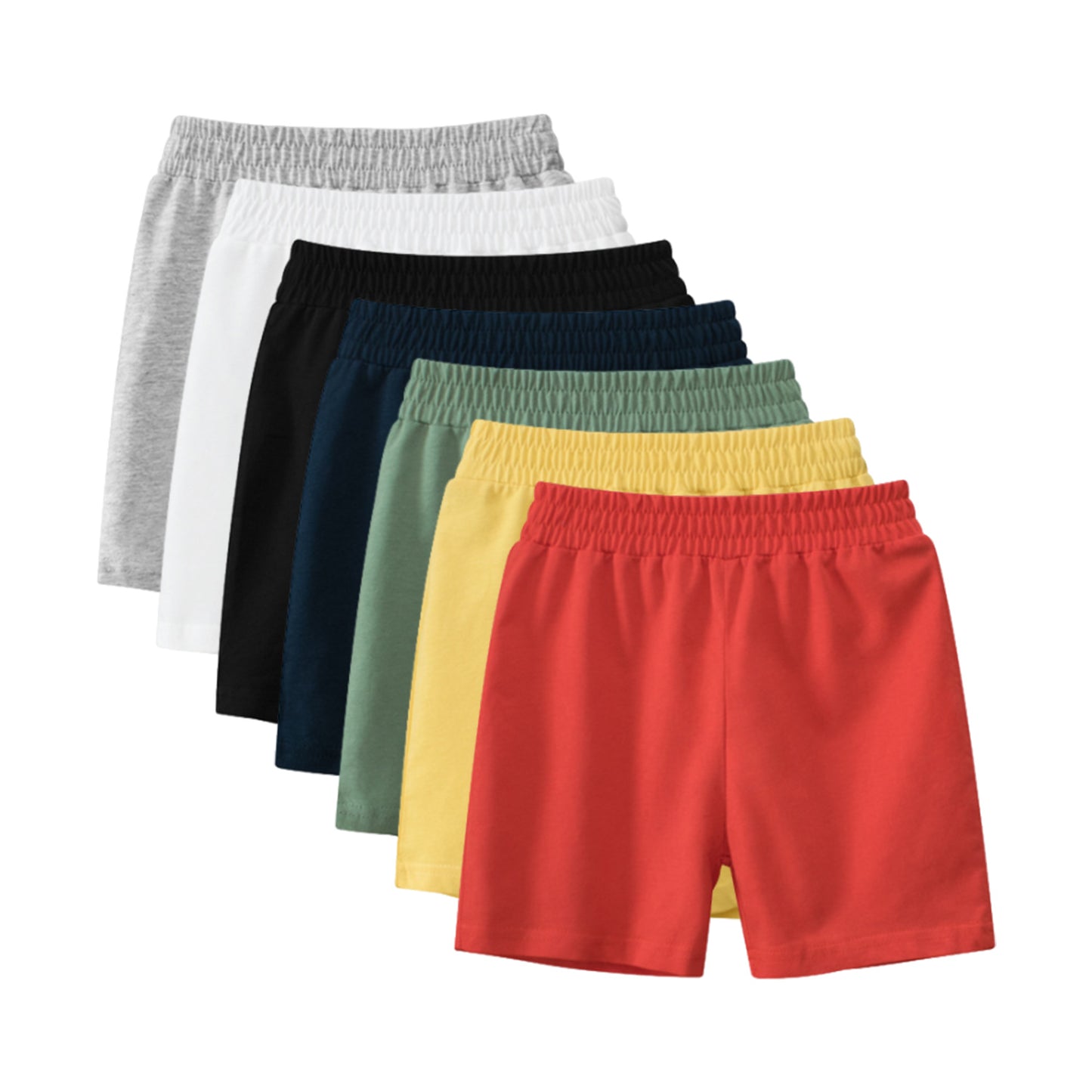 Phenas 7 Pack Boys Cotton Athletic Shorts Toddler Boys Sports Shorts
