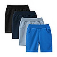 Toddler Boys 4 Pack Cotton Sport Jogger Shorts,Kids Summer Solid Active Short Pants with Pocket