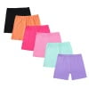 6 Pack Cotton Girls Bike Shorts Cartwheel Toddler Biker Under Dress Dance Multi-Color Shorts, 5-14 Y