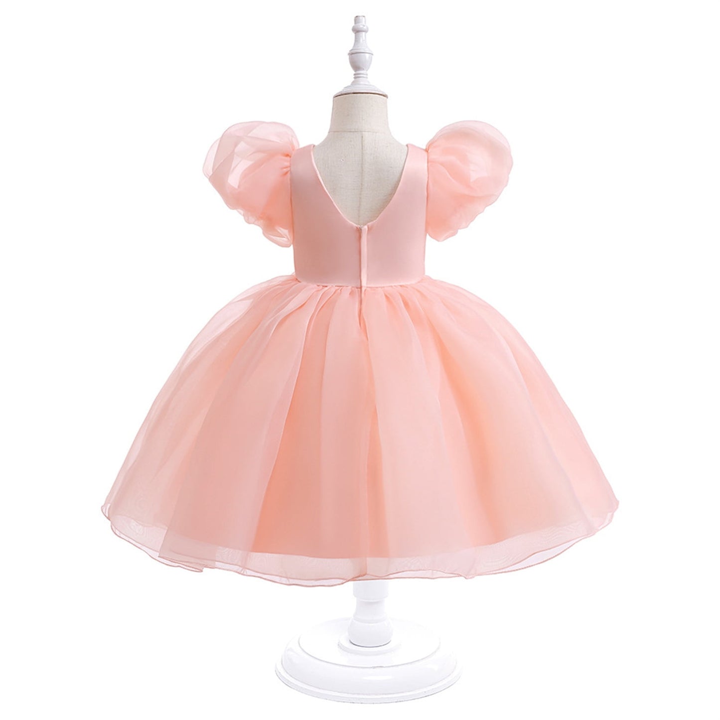 KAWELL Easter Dress for Girls Puff Sleeve Floral Dress Wedding Pageant Party Ball Gown Dresses