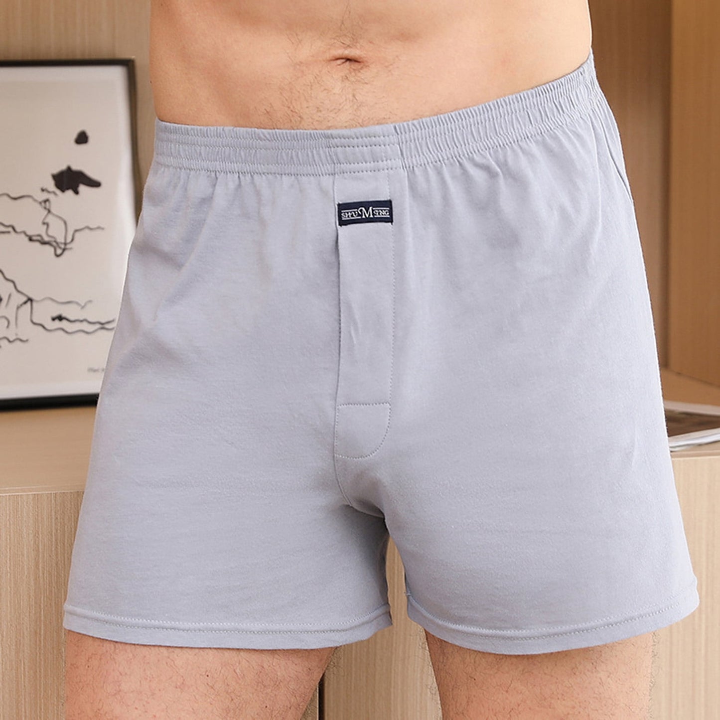 Phenas Men’s Underwear Boxer Soft Cotton Knit Mens Boxer Shorts Underwear Men Pack of 4