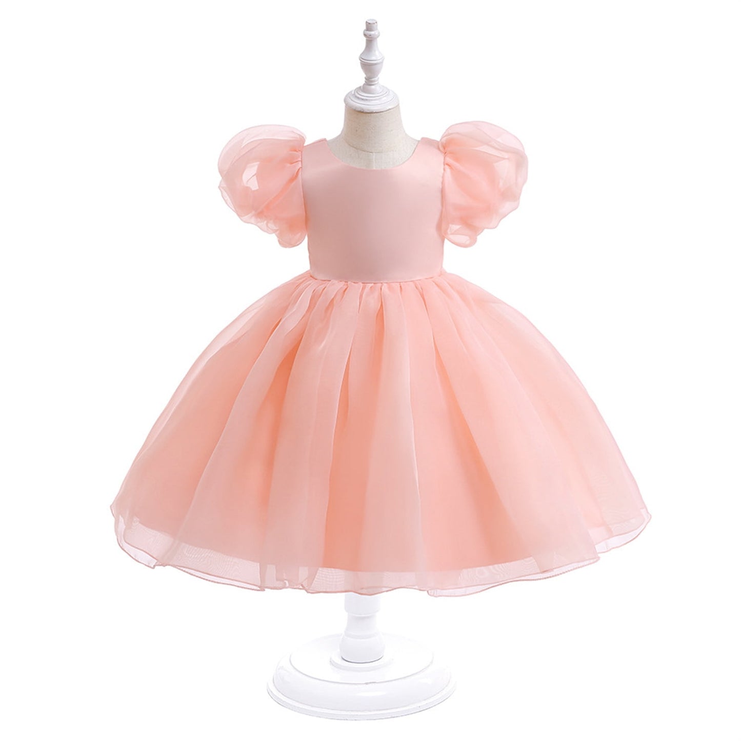 KAWELL Easter Dress for Girls Puff Sleeve Floral Dress Wedding Pageant Party Ball Gown Dresses