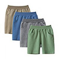 Toddler Boys 4 Pack Cotton Sport Jogger Shorts,Kids Summer Solid Active Short Pants with Pocket