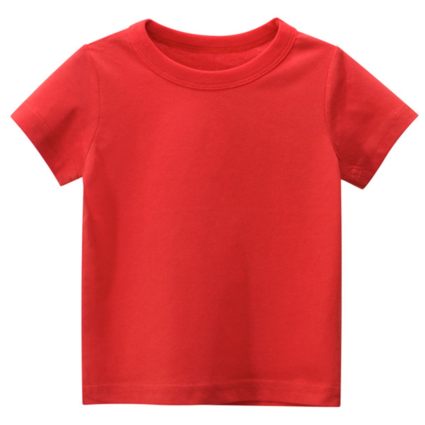 CHOYURME CHONYURM 7 Pack Toddler Boys Solid Short-Sleeve Tee Shirts 100% Cotton Crew Neck T-Shirt for Boys Girls Size 2-7T