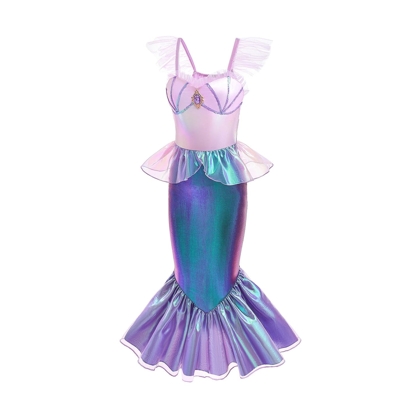 HAWEE Mermaid Dress for Girls - Mermaid Fancy Costume Halloween Princess Dresses for Girls 3-10 Birthday Gift