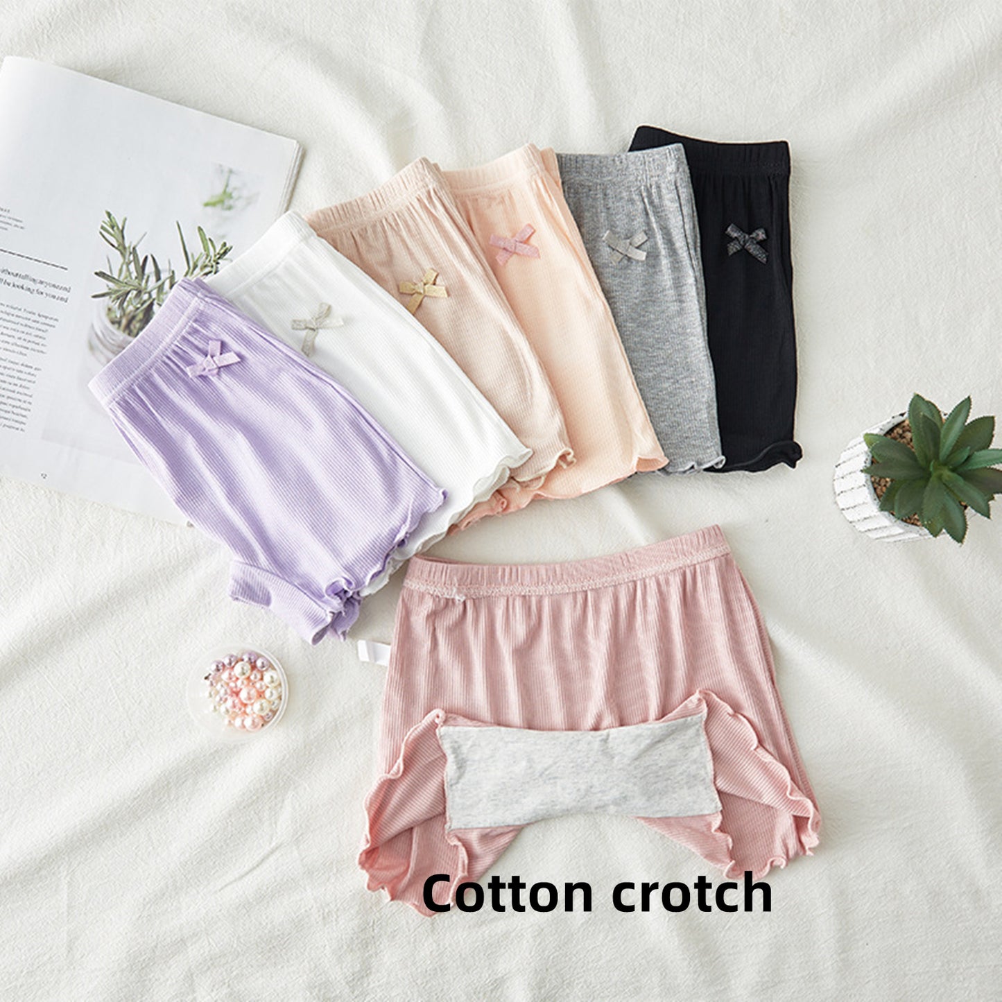 Phenas 6 Pack Toddler and Girls Ruffled Dance Shorts Bike Shorts Under Dress Multi-Color Shorts