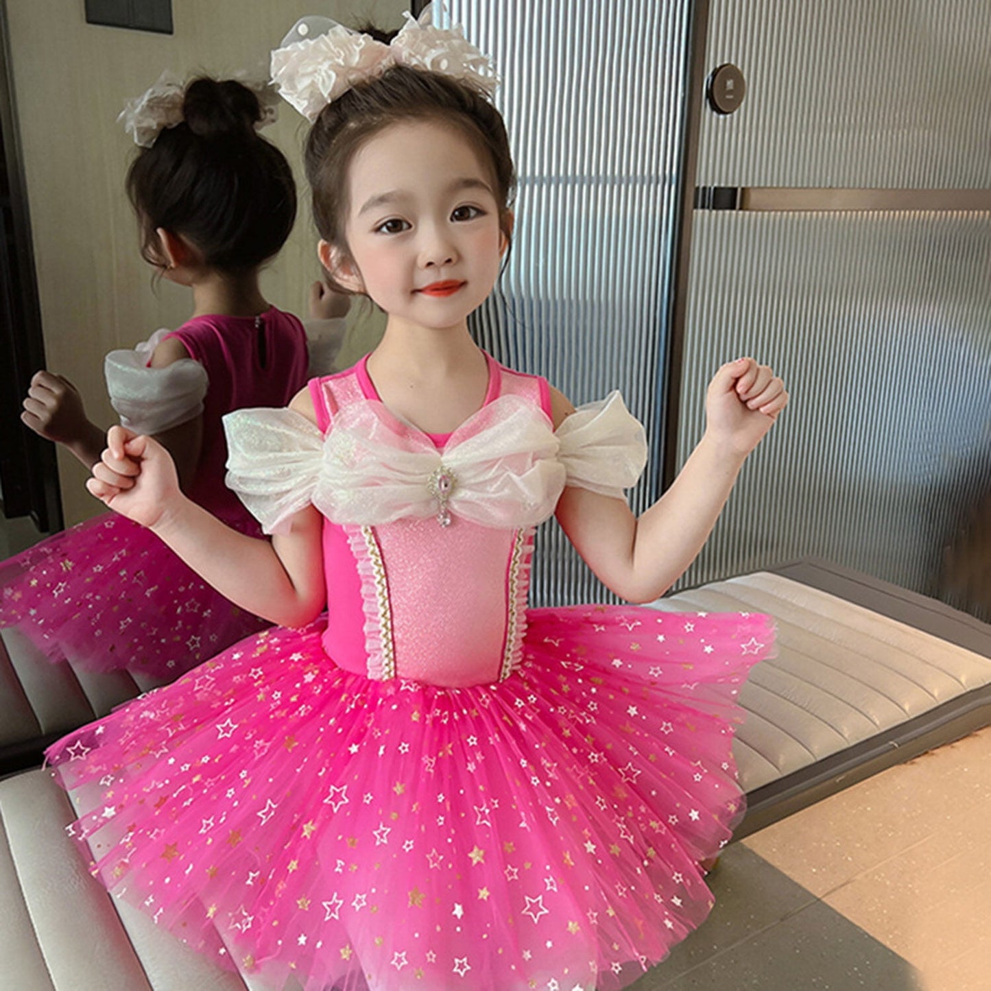 Phenas Ballet Leotards Tutu Dress for Toddler Girls Ballerina Outfits Dance Costume Dancewear with Tulle Skirt
