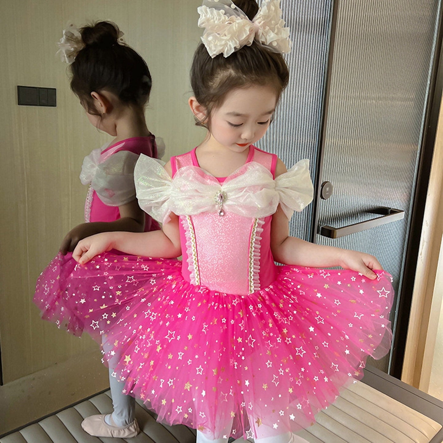 Phenas Ballet Leotards Tutu Dress for Toddler Girls Ballerina Outfits Dance Costume Dancewear with Tulle Skirt