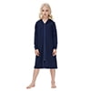 Girls Zipper Front Robes Long Sleeve Hooded Housecoat Long Housedress Loose Bathrobes Comfy Pajama Sleepwear