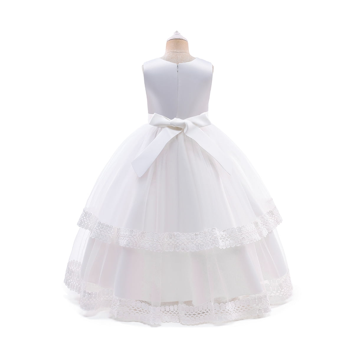 LOEL Girl Lace Dress for Kids Wedding Bridesmaid Pageant Party Formal Long Gown Princess Communion Tulle Dresses