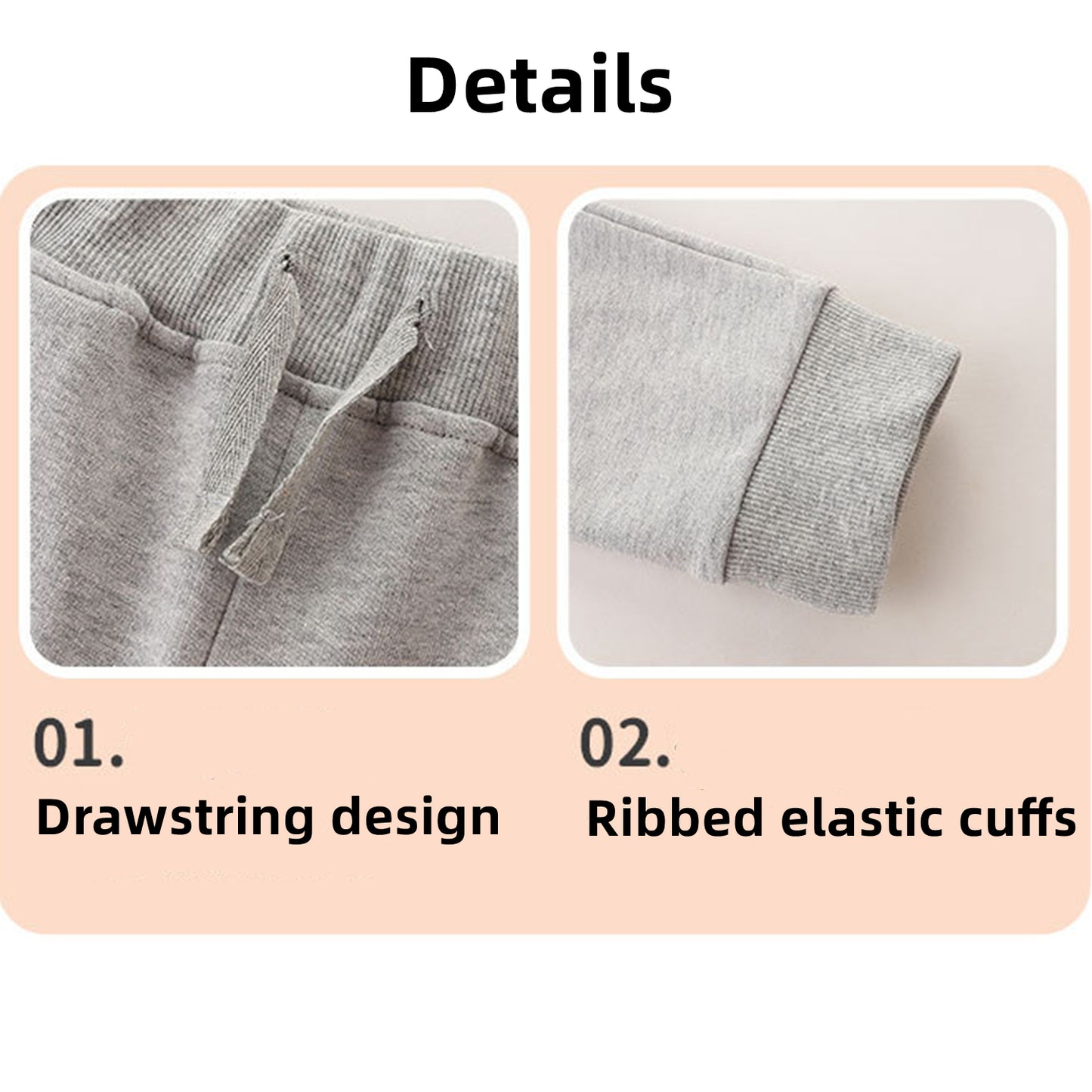 Phenas 3 Pack Toddler Boys Sweatpants Cotton Joggers Pants with Pocket and Drawstring