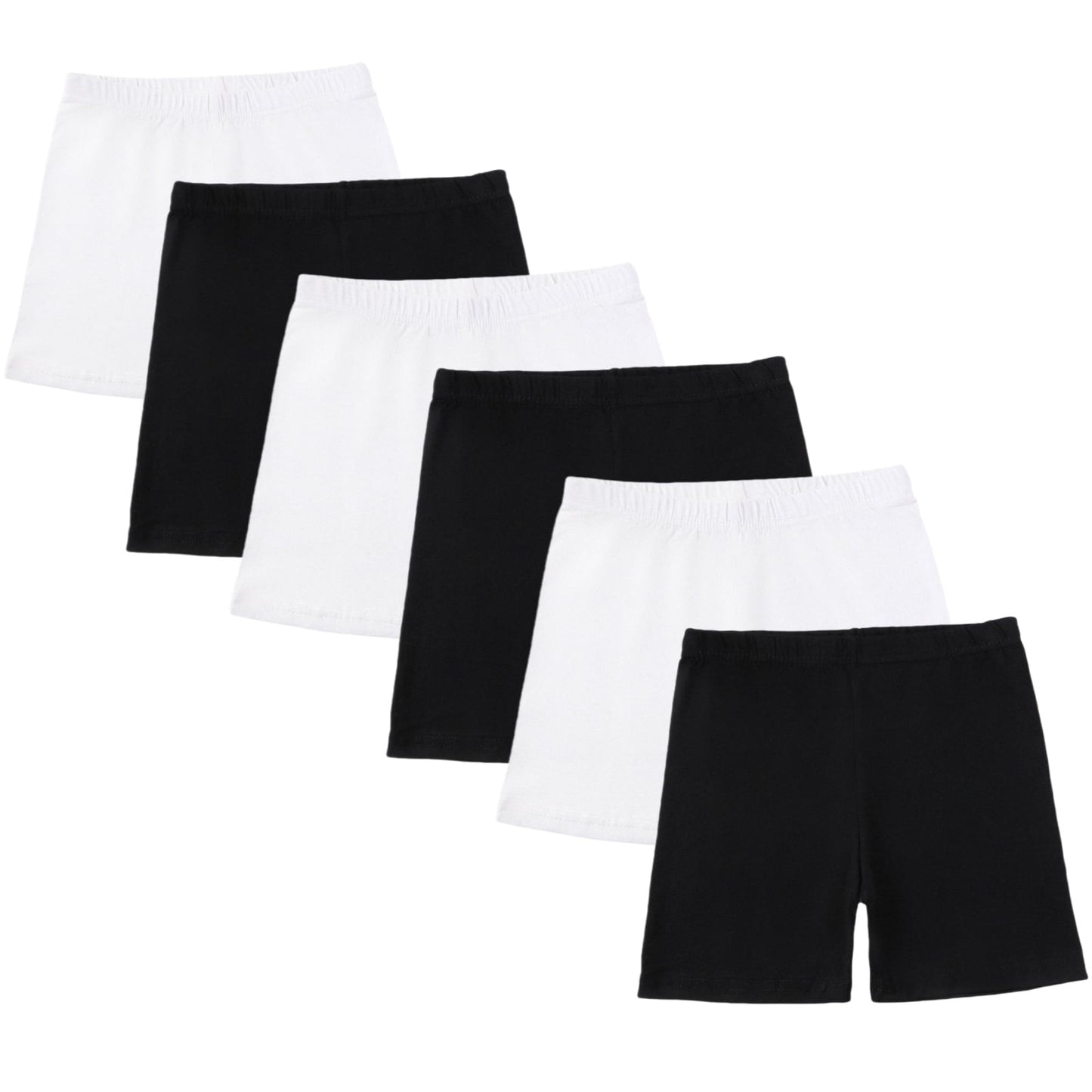 6 Pack Cotton Girls Bike Shorts Cartwheel Toddler Biker Under Dress Dance Multi-Color Shorts, 5-14 Y