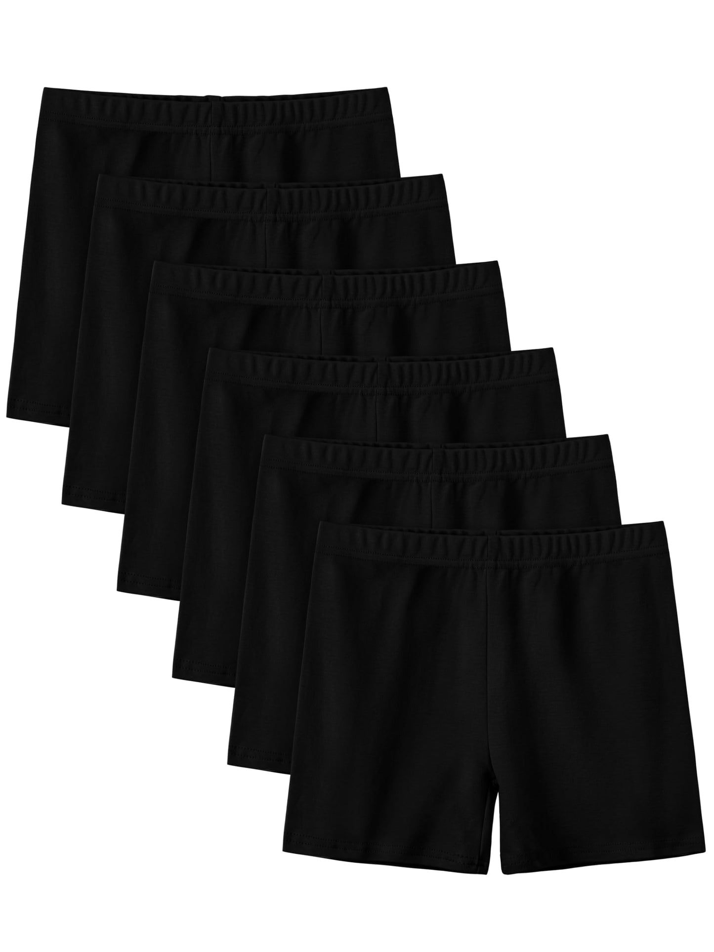 6 Pack Cotton Girls Bike Shorts Cartwheel Toddler Biker Under Dress Dance Multi-Color Shorts, 5-14 Y