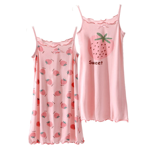 HuaAngel 2-Piece Girls Soft Nightgowns Lightweight Breathable Sleepwear Sizes 4-14