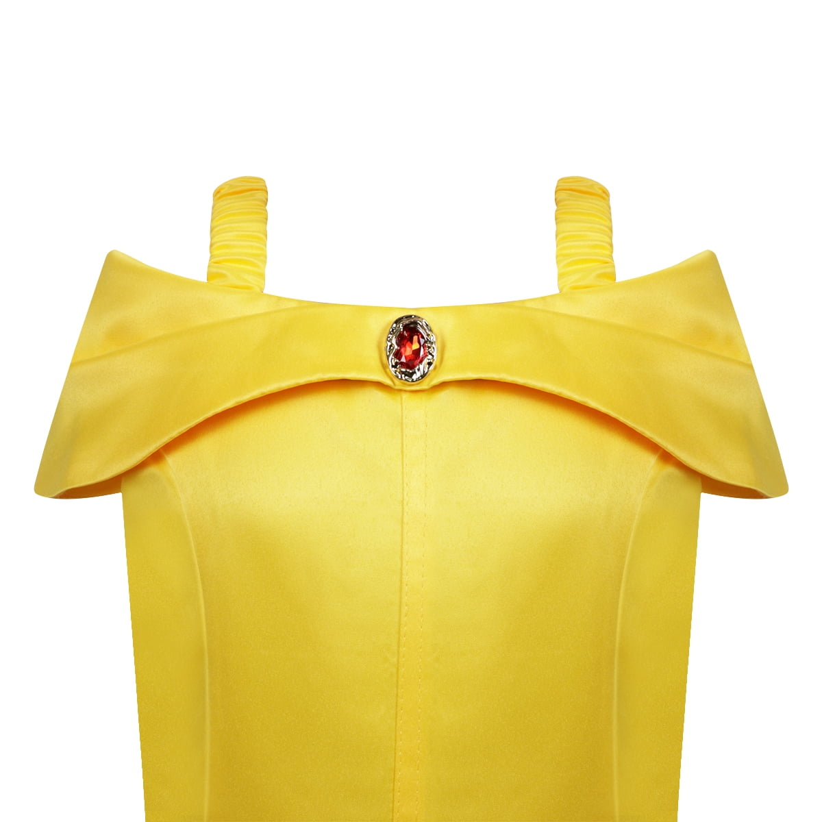 LOEL Princess Belle Dresses for Girls Layered Off Shoulder Beauty Birthday Party Belle Costume