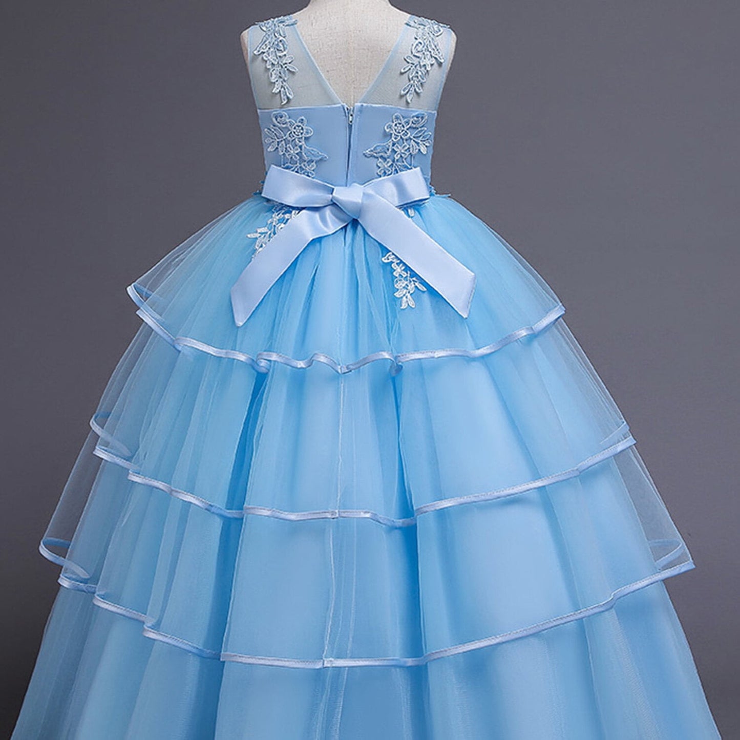 Phenas Girls Lace Bridesmaid Dress Flower Kid Wedding Ball Gown Toddler Princess Pageant Evening Dresses