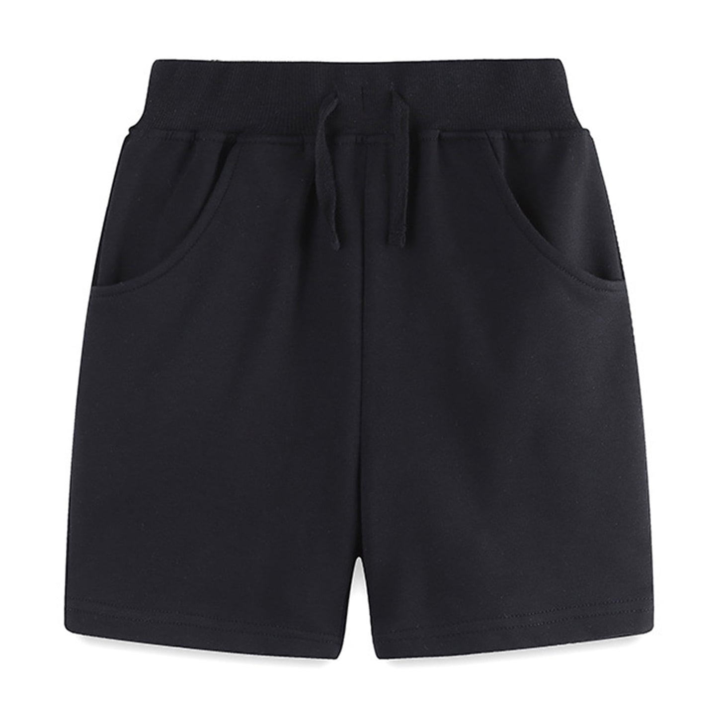 Phenas Toddler Kid Boy Summer 4 Pack Solid Cotton Shorts with Drawstring Pull On Active Jogger Shorts for Boys