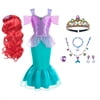 HAWEE Little Girls Mermaid Costume Princess Dress Halloween Outfits Cosplay Fancy Dress