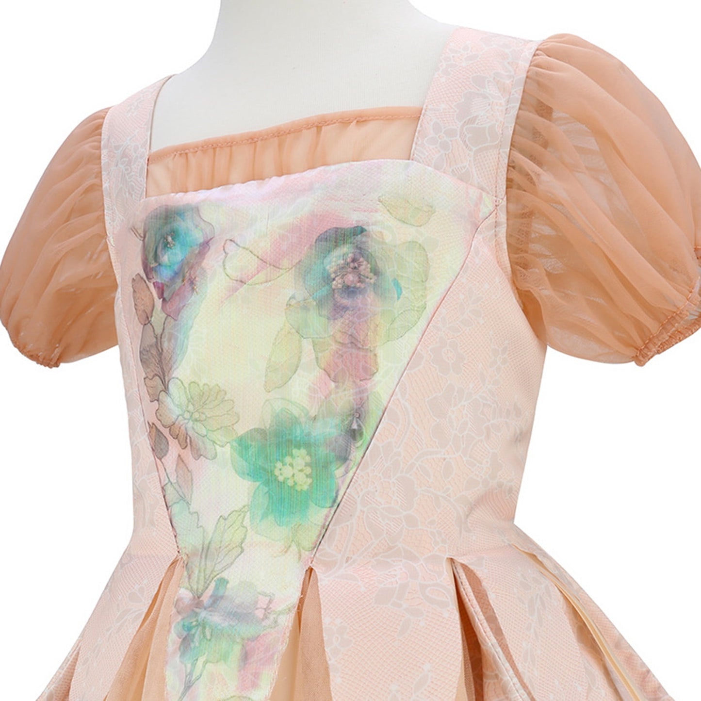 KAWELL Animation Costume Champagne Princess Dress Up, Kids Halloween Cosplay Party Outfit, Academy Uniform School Suits, Evening Gown for Girls 4-12 Years
