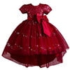 Phenas Flower Girl Lace Bridesmaid Dress High-Low Kids Wedding Party Birthday Sequin Tulle Dresses