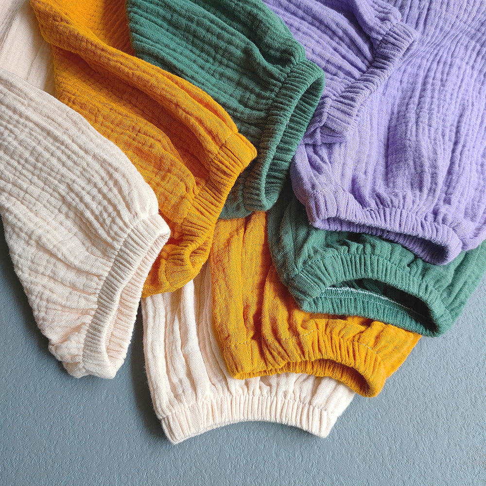 HuaAngel Boys Girls Pants Cotton Gauze Soft Breathable Beach Travel Trousers 3 Packs Size 2-7