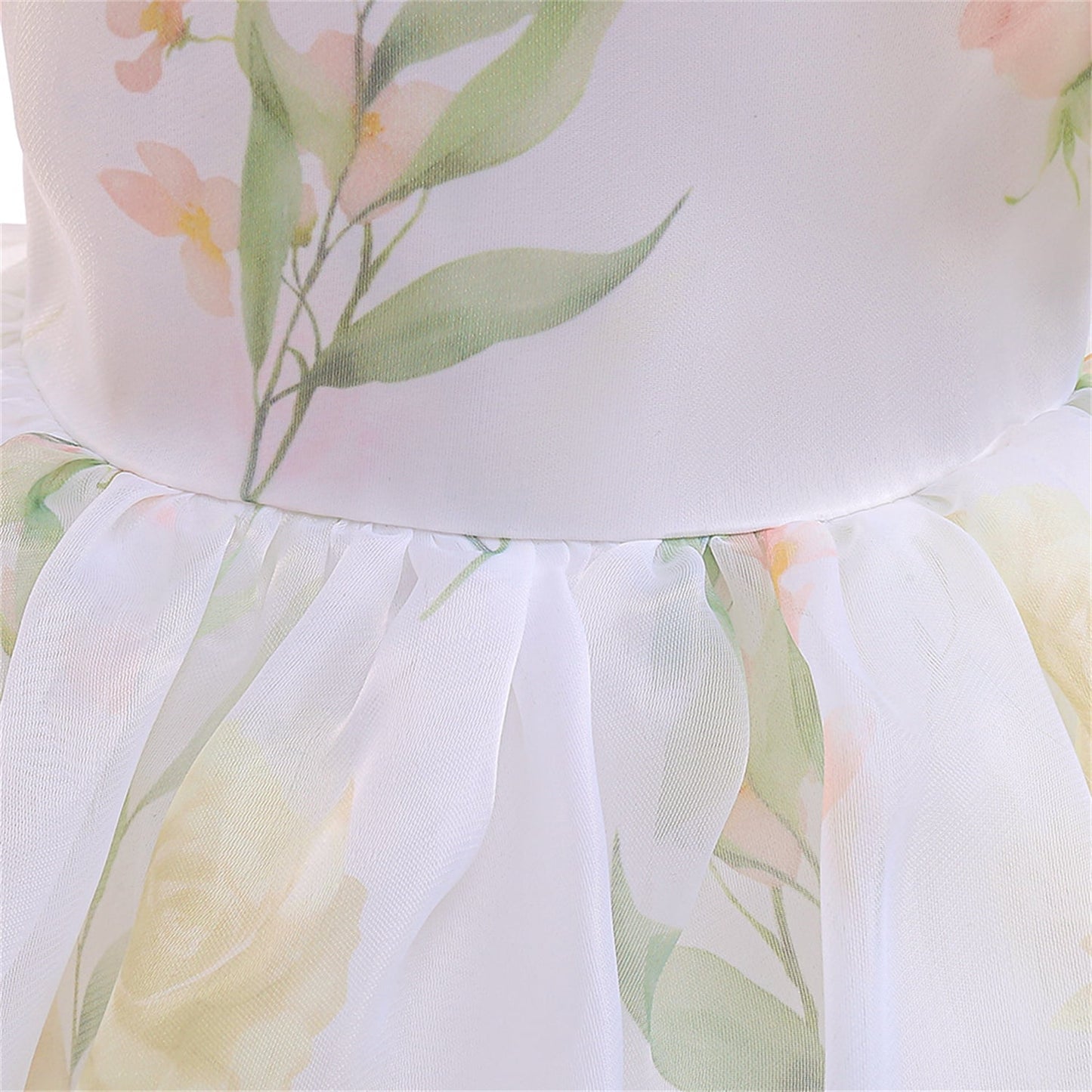 KAWELL Easter Dress for Girls Puff Sleeve Floral Dress Wedding Pageant Party Ball Gown Dresses