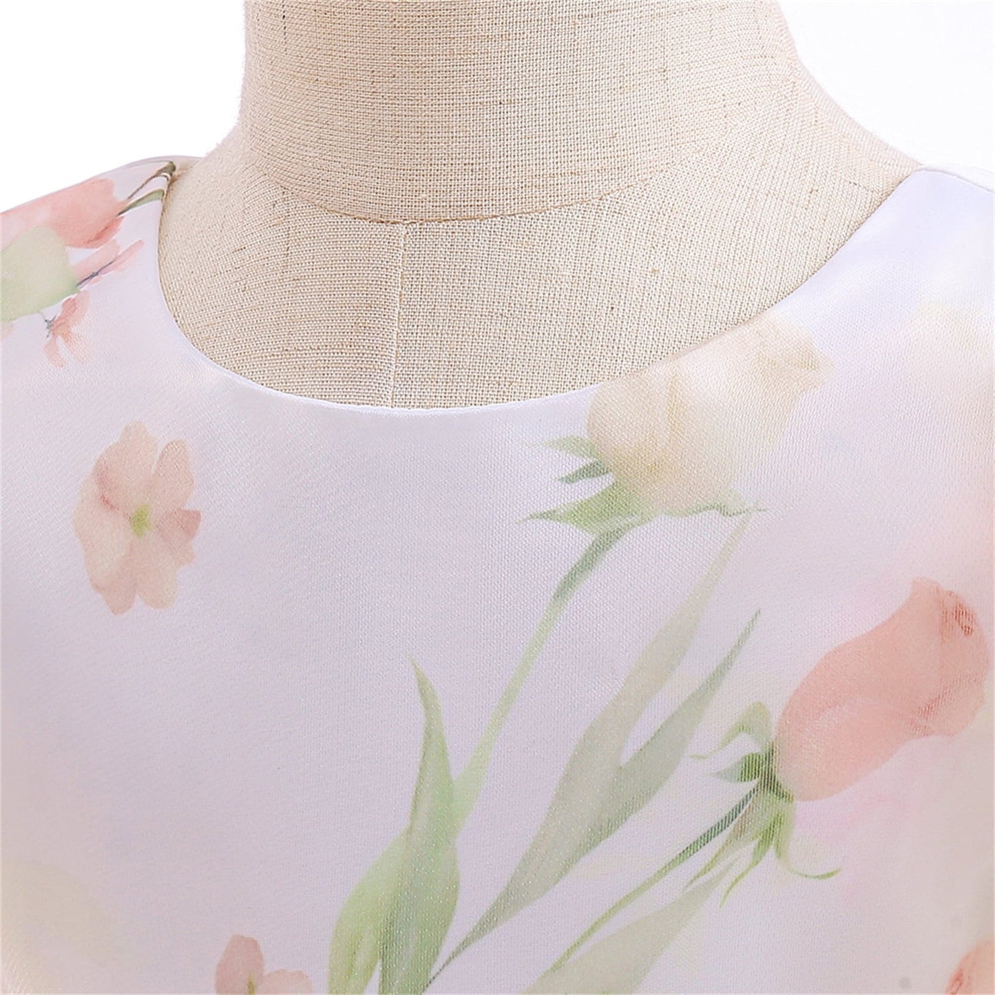 KAWELL Easter Dress for Girls Puff Sleeve Floral Dress Wedding Pageant Party Ball Gown Dresses