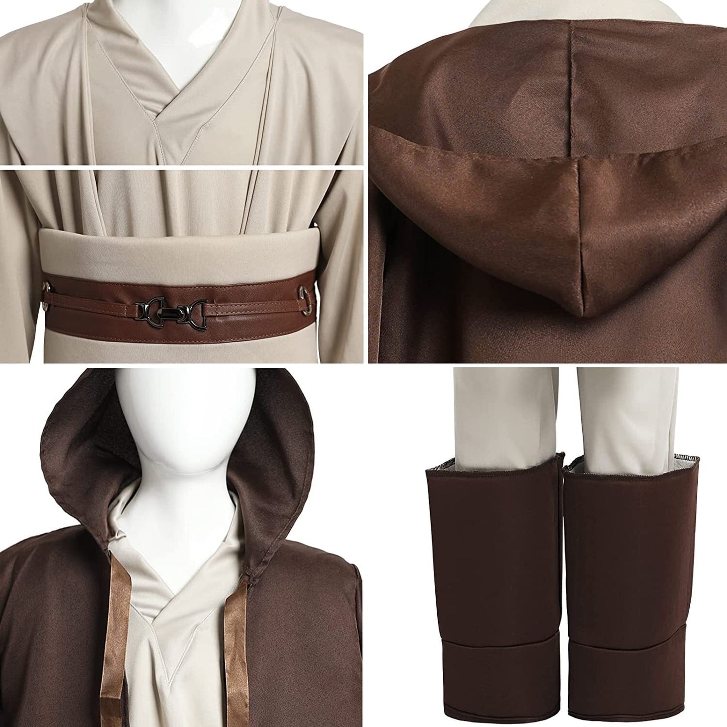 Phenas Knight Costume for Kids Halloween Cosplay Tunic Hooded Cape Sci-fi Film Classic Robe Outfit 3-14 Years