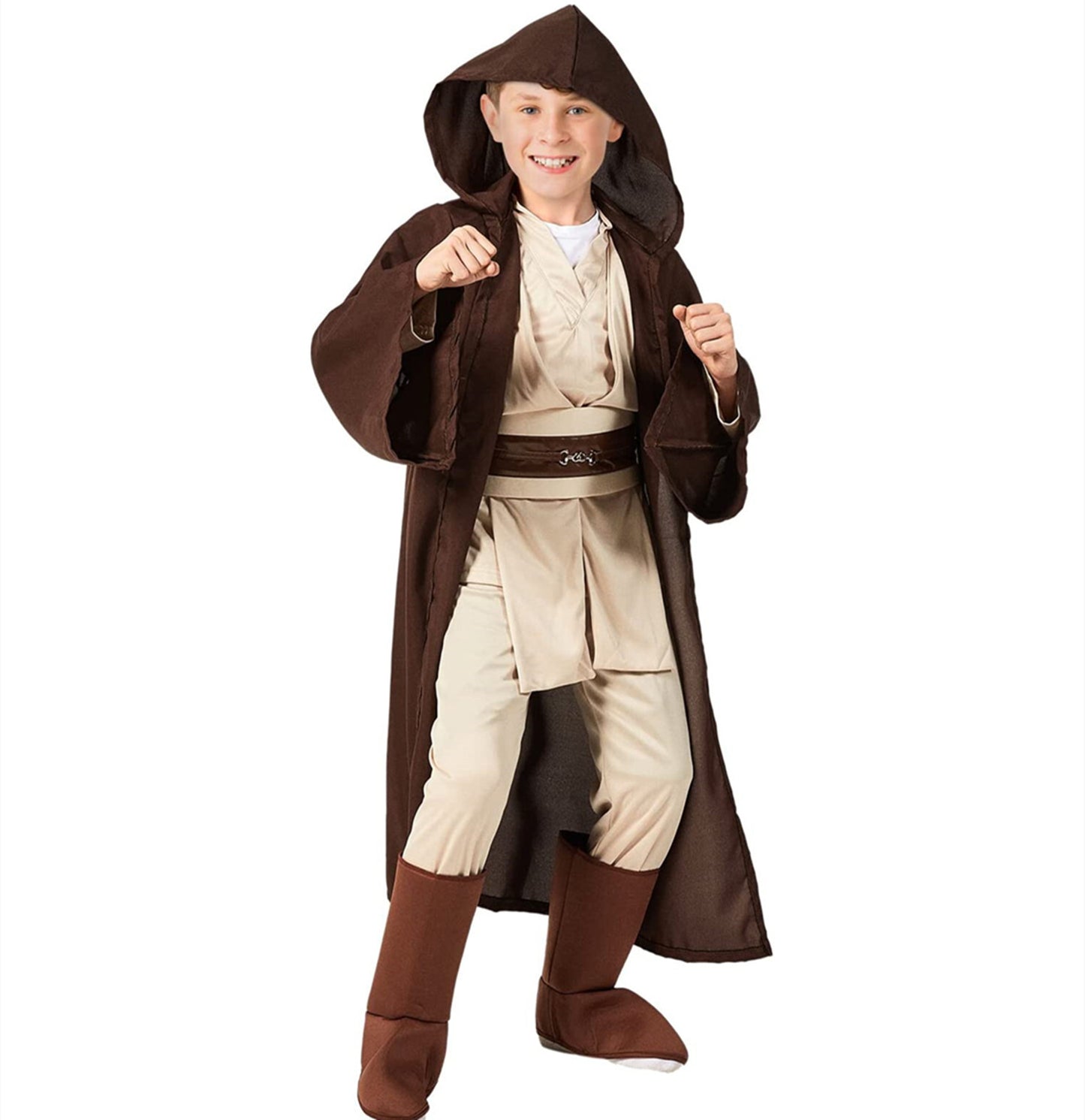 Phenas Knight Costume for Kids Halloween Cosplay Tunic Hooded Cape Sci-fi Film Classic Robe Outfit 3-14 Years