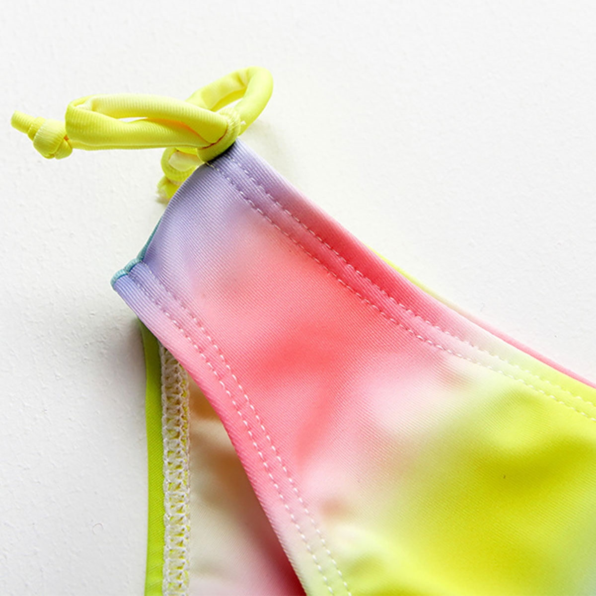 LOEL Girls Two Piece Swimsuits Bikini Set Rainbow Strips Bikini Swimwear Summer Beach Bathing Suit