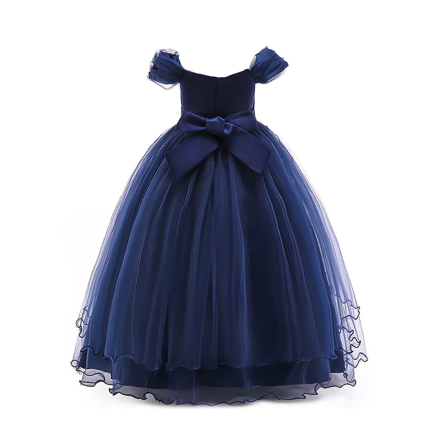 HuaAngel Kids Prom Ball Gown Girl Lace Tulle Flower Princess Party Maxi Dress