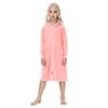Girls Zipper Front Robes Long Sleeve Hooded Housecoat Long Housedress Loose Bathrobes Comfy Pajama Sleepwear