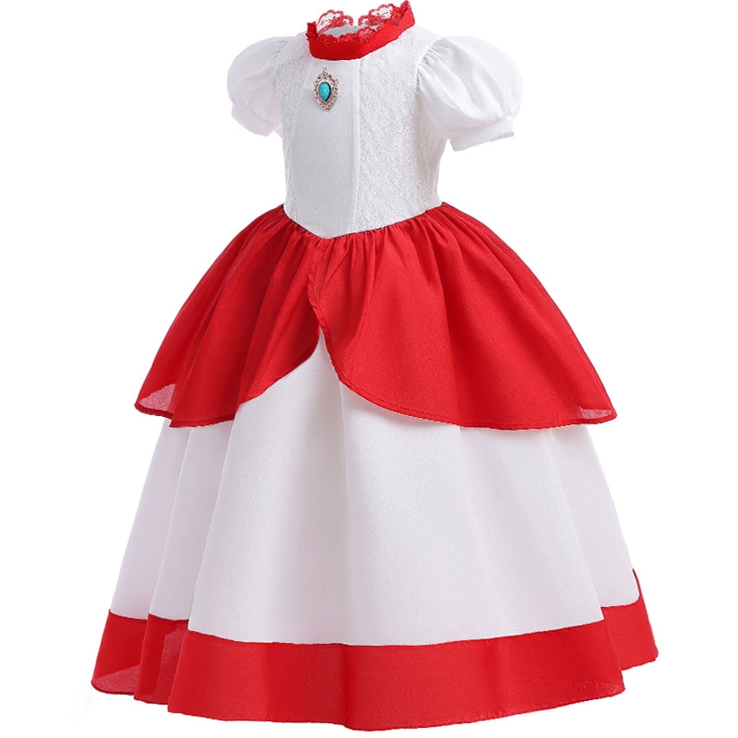 KAWELL Princess Pink Peach Costume for Girls Halloween Cosplay Dress Up 5-6 Years