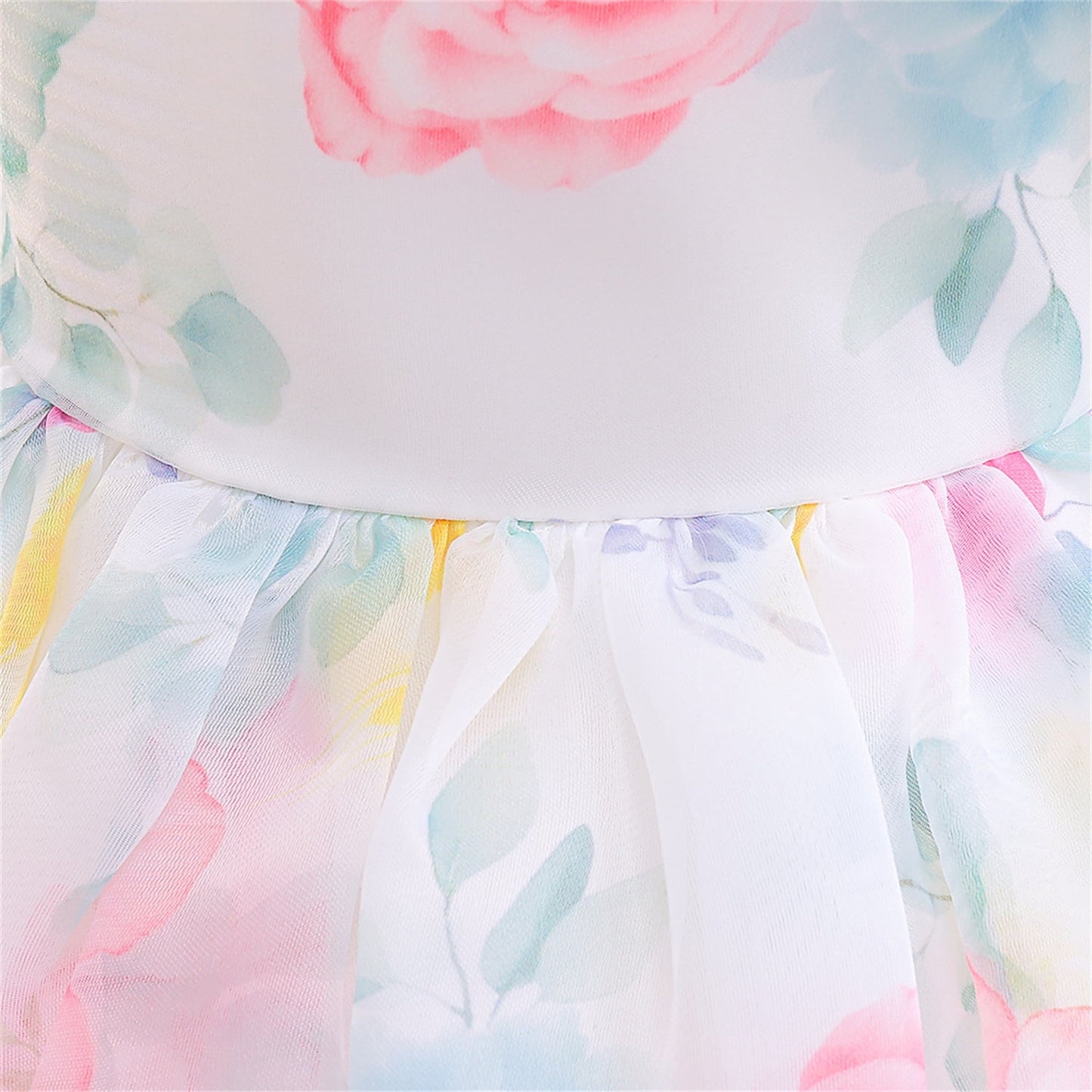 KAWELL Easter Dress for Girls Puff Sleeve Floral Dress Wedding Pageant Party Ball Gown Dresses