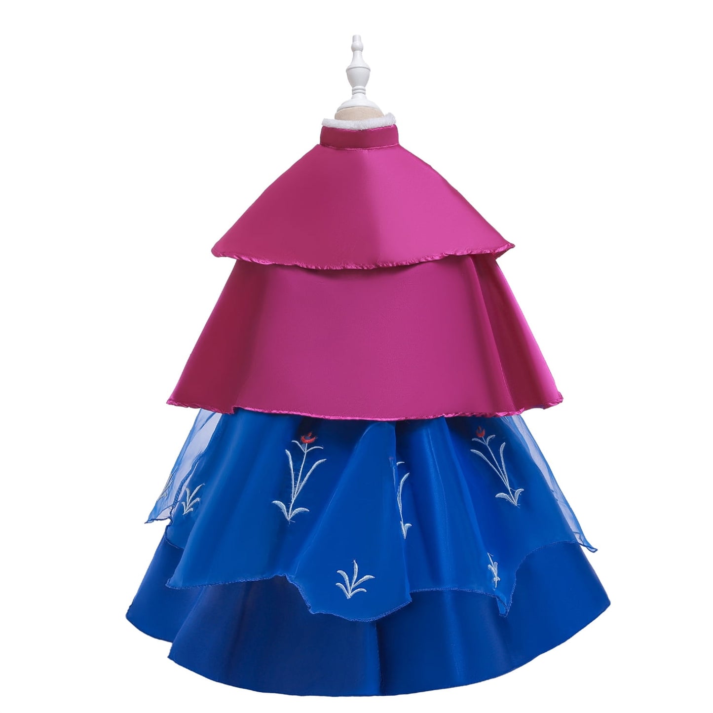 KAWELL Halloween Princess Anna Costume Girls Dress With Cape Birthday Cosplay Dress Up With Accessories