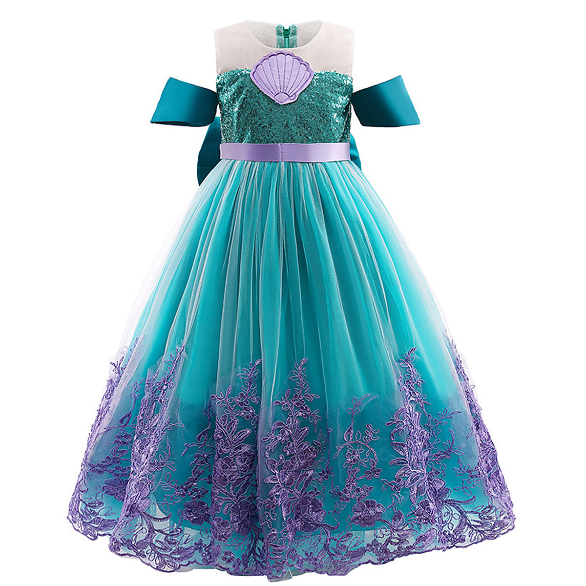 LOEL Girls Mermaid Princess Dresses Lace Tutu Ariel Costume for Kids Wedding, Halloween 3-10Years