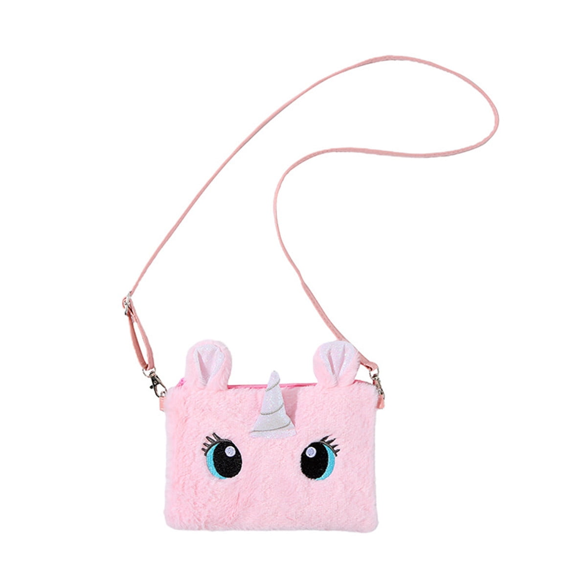 HAWEE Cartoon Girls Plush Purses and Handbags Unicorn Coin Wallet Pouch Girl Money Change Purse Shoulder Bag