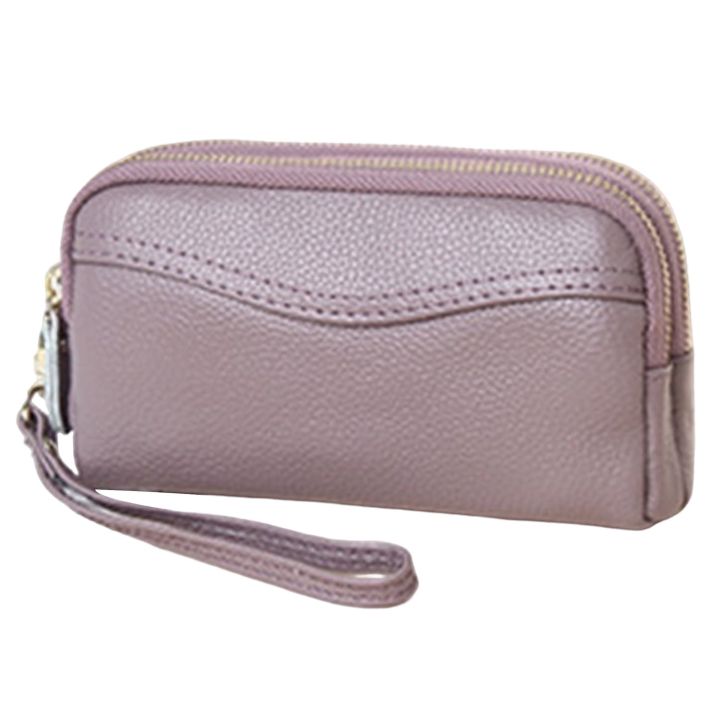 HAWEE Cellphone Wallet for Women Genuine Leather Clutch Purse Large Capacity Double Zipper Wristlet Wallet for Ladies