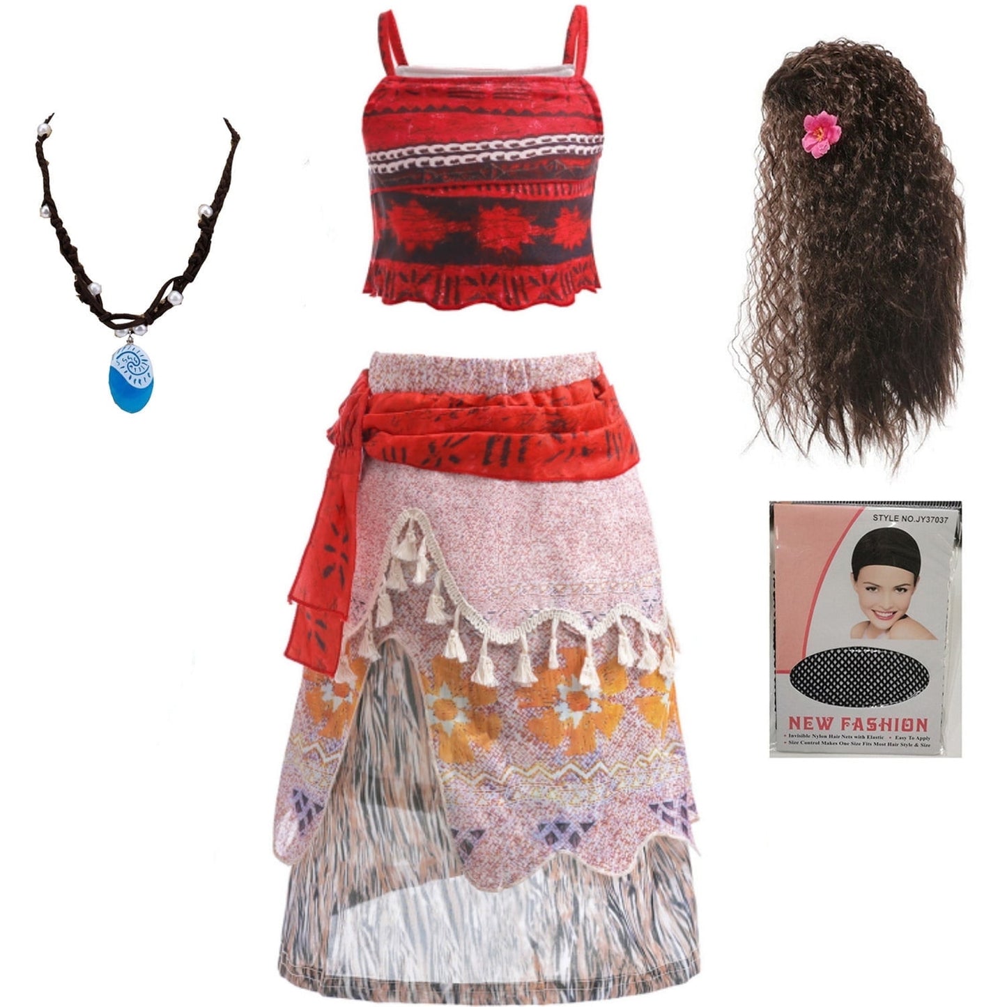 HAWEE Girls Ocean Princess Costume Crop Top Tassel Skirt Two-Piece Dress up Princess Adventure Costume for Christmas Halloween Theme Party