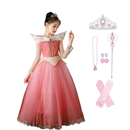 LOEL Girls Sleeping Princess Dress Aurora Costume for Halloween Christmas Fancy Birthday Party