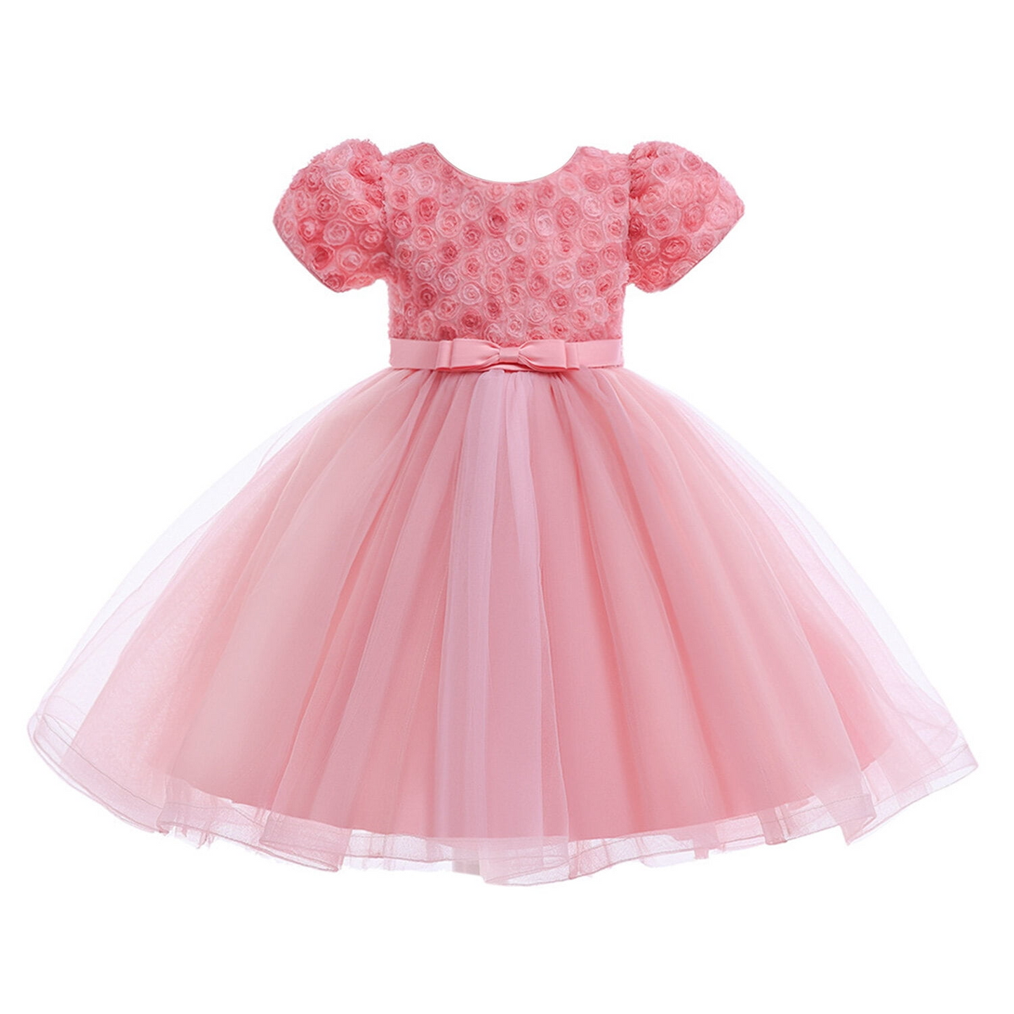 LOEL Little Girl Rainbow Tulle Dress Princess Pageant Wedding Birthday Party Tutu Formal Evening Gown