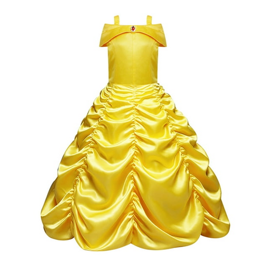 LOEL Princess Belle Dresses for Girls Layered Off Shoulder Beauty Birthday Party Belle Costume