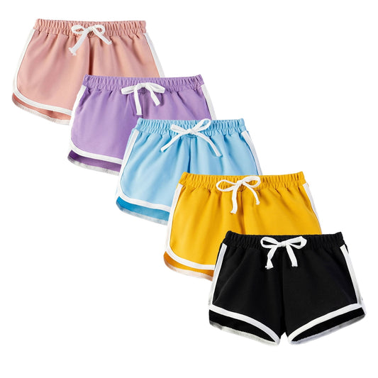 HuaAngel Girls Athletic Shorts Running Dolphin Shorts 5 Packs Sizes 4-14
