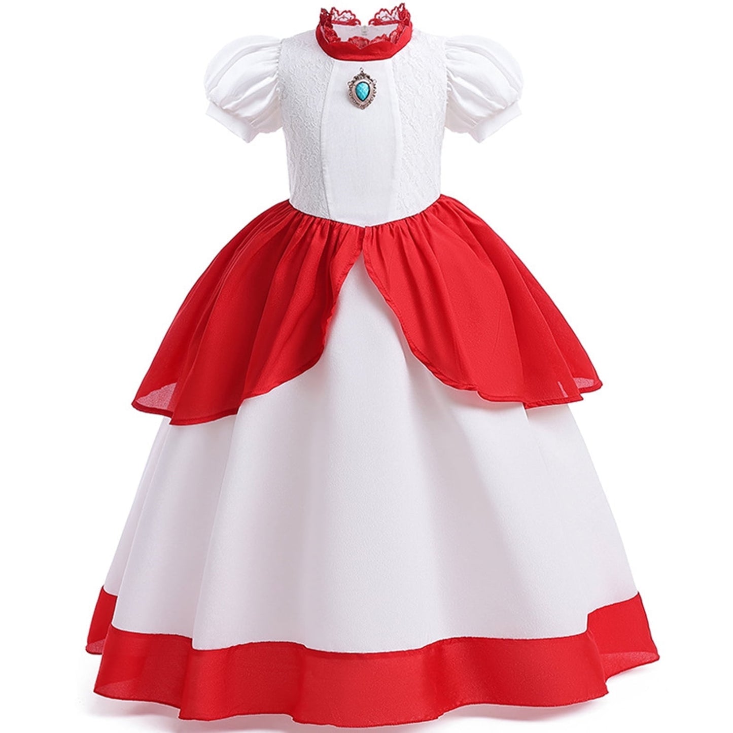 KAWELL Princess Pink Peach Costume for Girls Halloween Cosplay Dress Up 5-6 Years