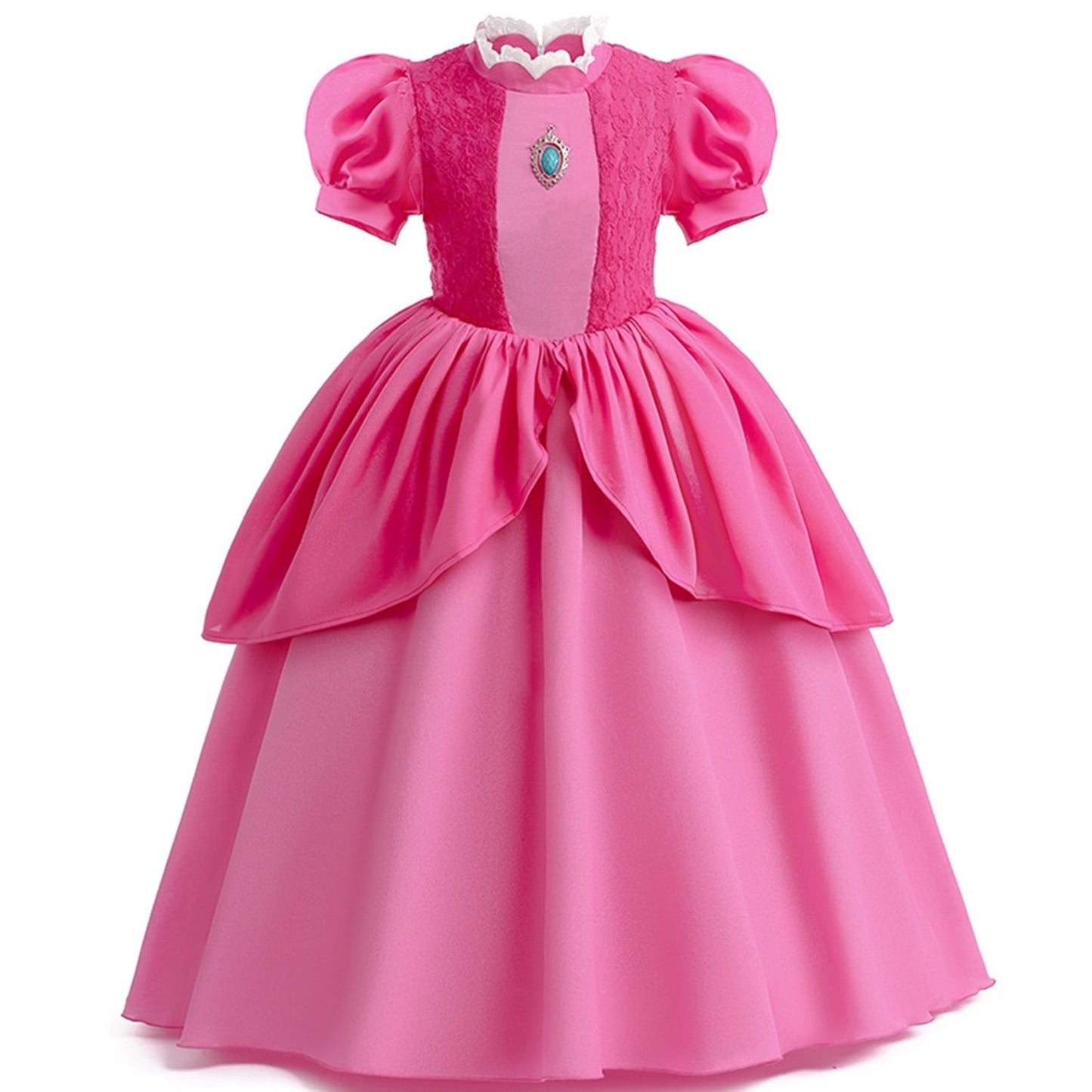 KAWELL Princess Pink Peach Costume for Girls Halloween Cosplay Dress Up 5-6 Years