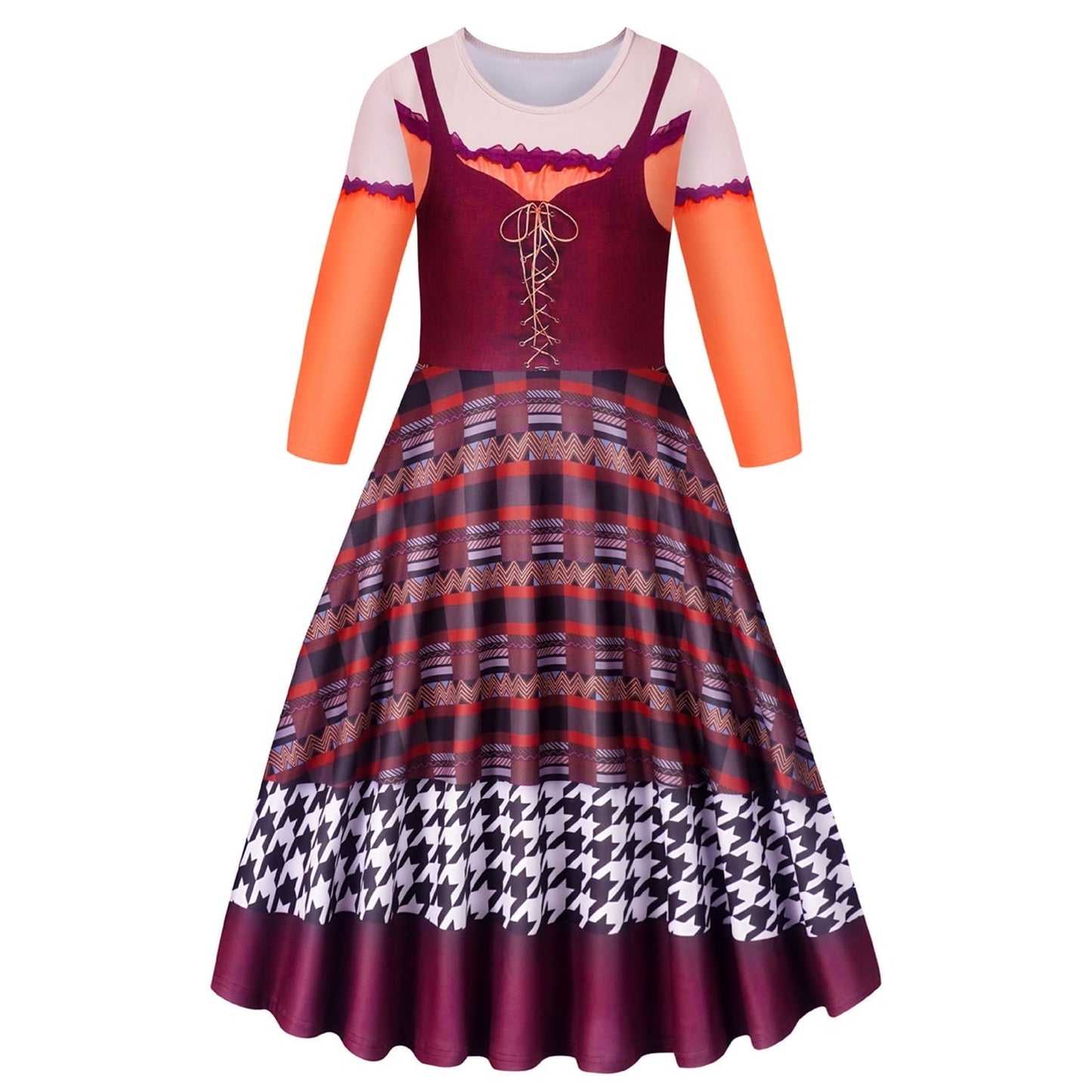 KAWELL Halloween Girls Witch Winifred Dress Up Carnival Party Sarah Mary Sanderson Sisters Witch Cosplay Costume